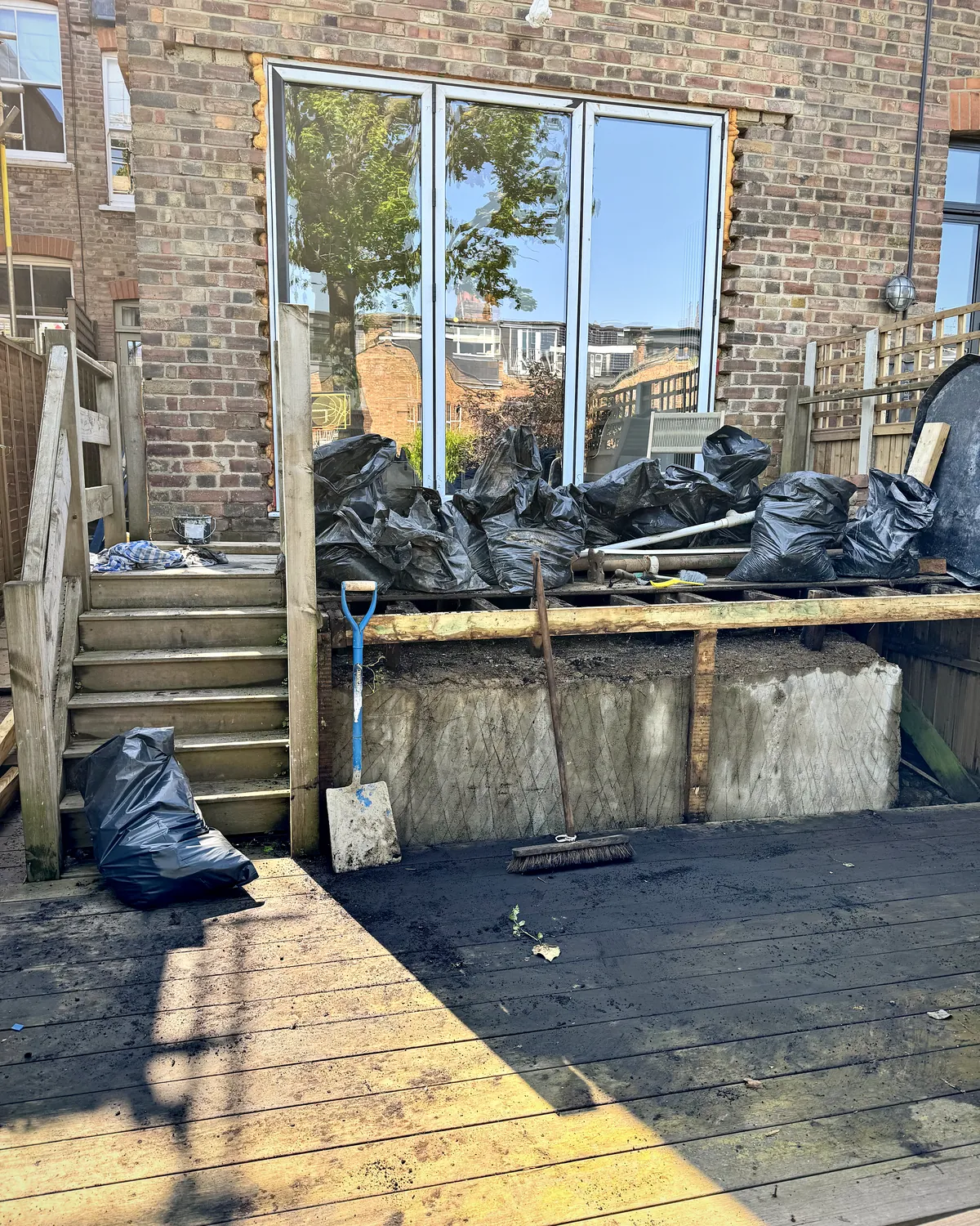 Garden decking before renovation