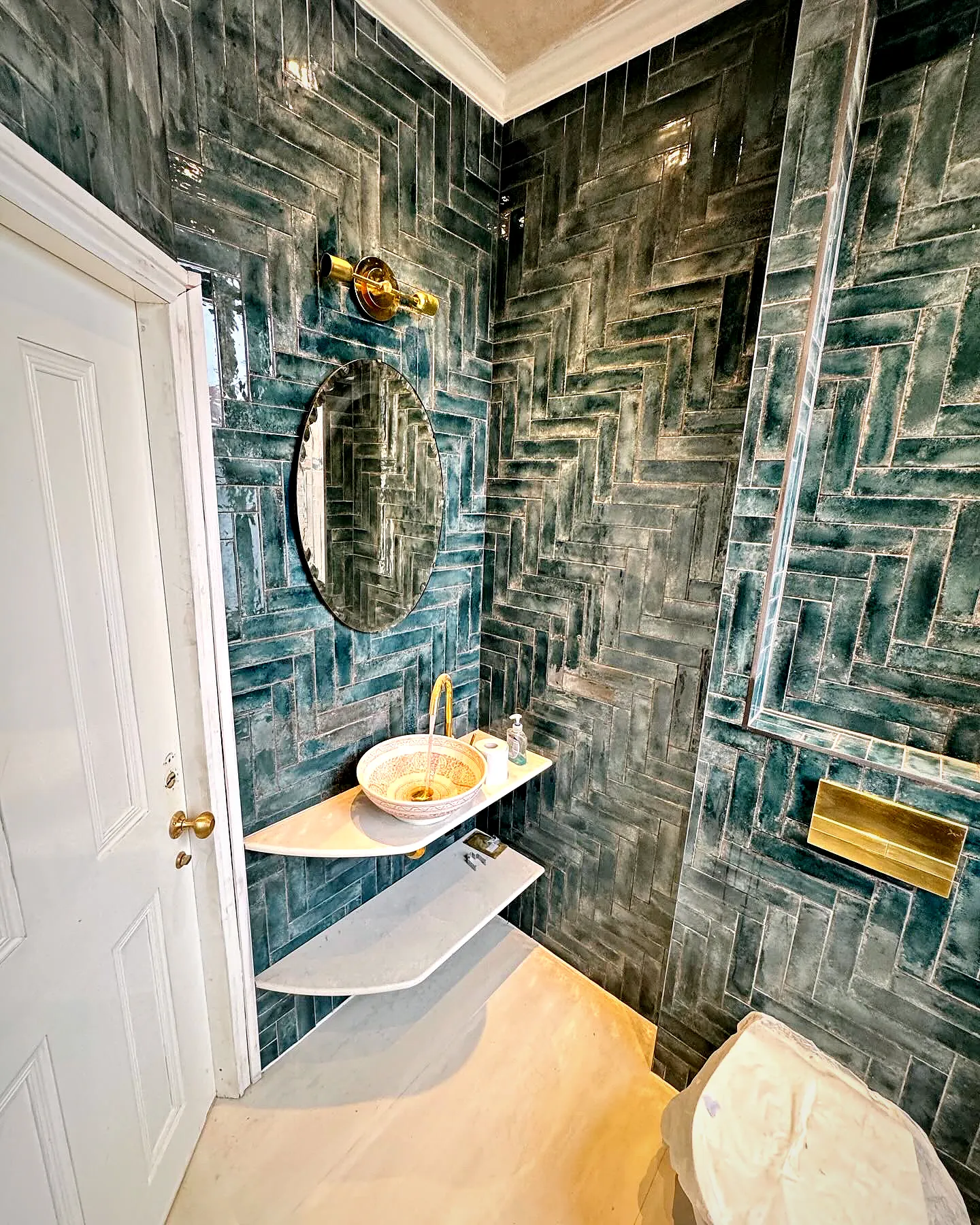 Emerald Herringbone Shower Room