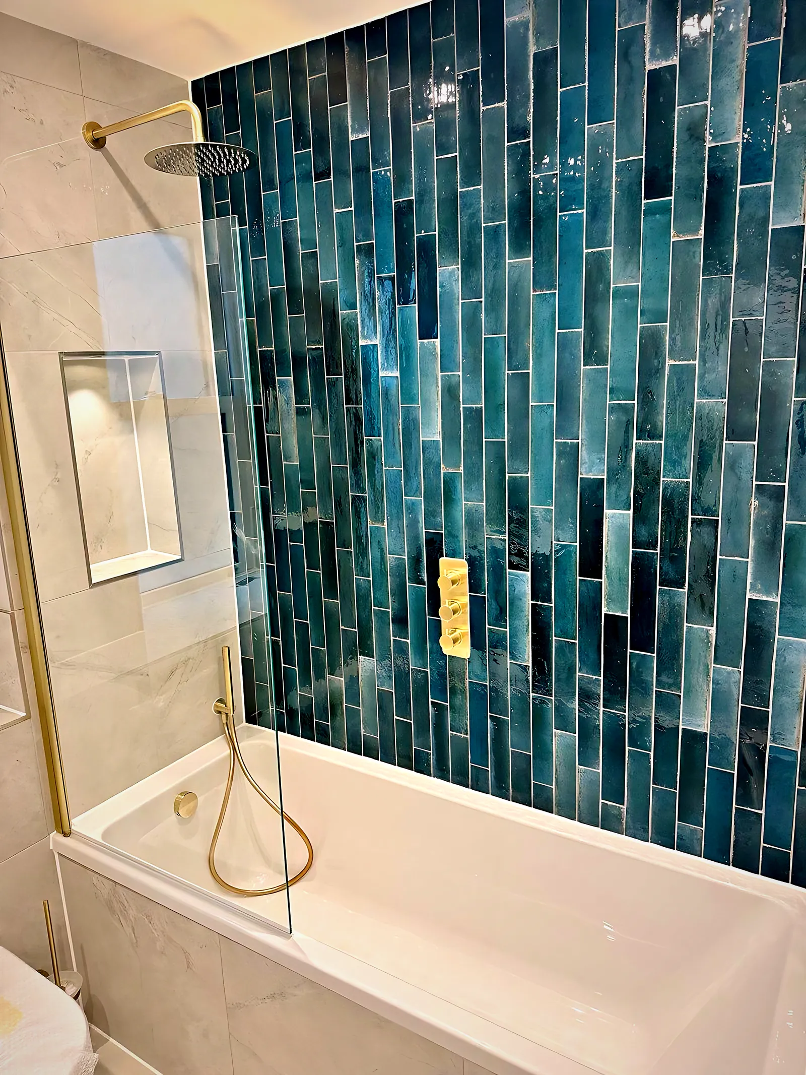 Teal Tiled Bathroom